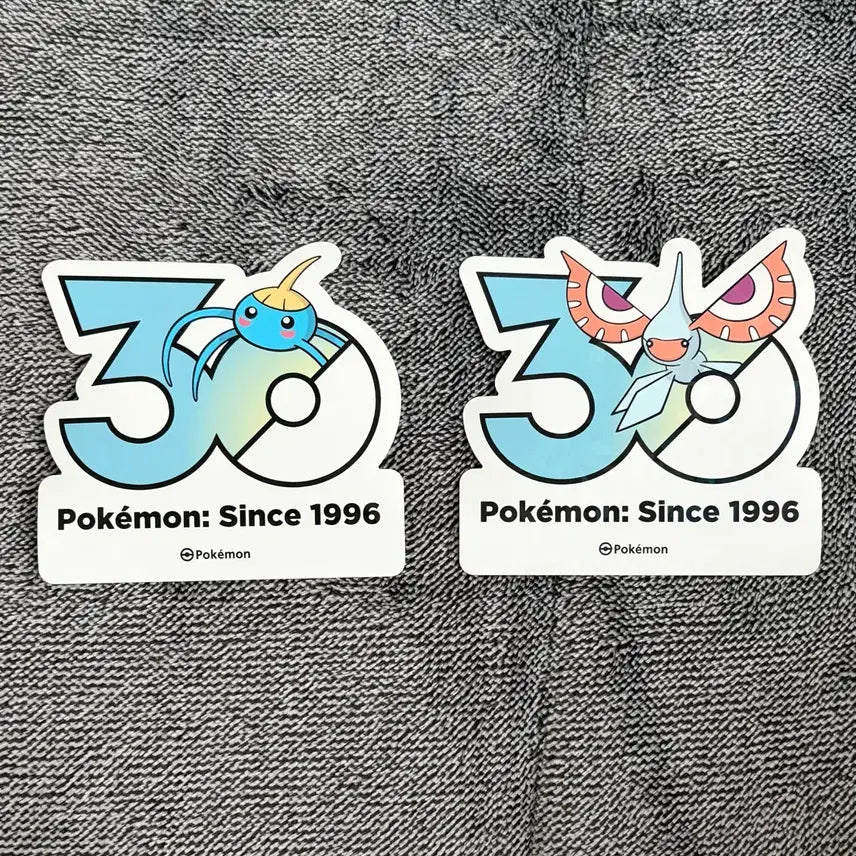 [SOLD OUT] 한국한정] 포켓몬 30주년 로고 스티커 비구술 비나방 진화 세트