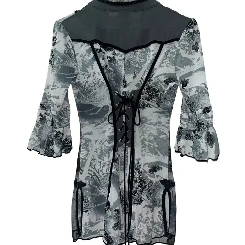 [BUNJANG] Ozz oneste Lace-up China Blouse Oriental / Ozz oneste 오즈온 레이스업 차이나 블라우스 오리엔탈