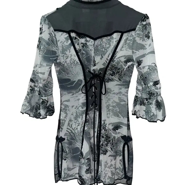 [BUNJANG] Ozz oneste Lace-up China Blouse Oriental / Ozz oneste 오즈온 레이스업 차이나 블라우스 오리엔탈