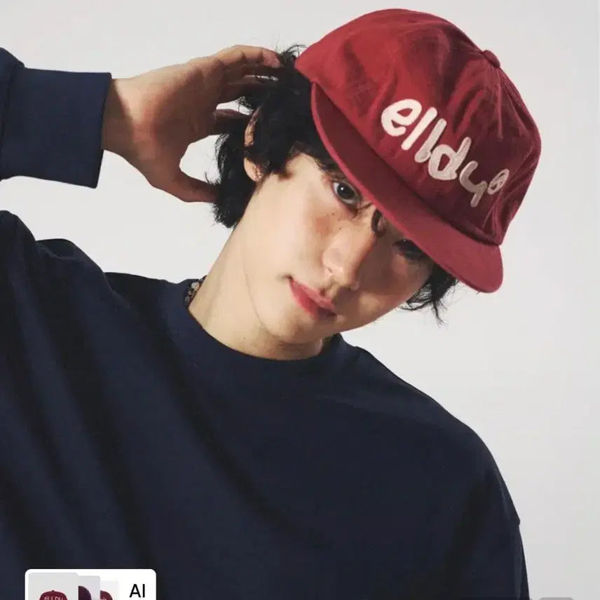 [BUNJANG] Eldu Appliqué Cap Burgundy / 엘두 아플리케앱 모자 새상품 버건디