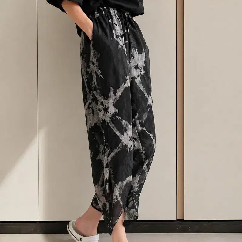 [BUNJANG] 100% Viscose Natural Dye Wide Leg Pants / 인견100% 엄마 선물용 추천/천연염색 통바지 / 시원하고 고급스러움