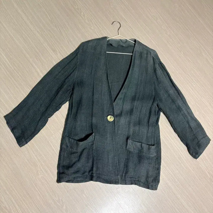 [SOLD OUT] 오버핏 먹색 린넨 자켓