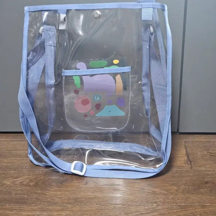[BUNJANG] Blue Transparent PVC Crossbody Bag / 파란색 투명 PVC 가방 크로스백