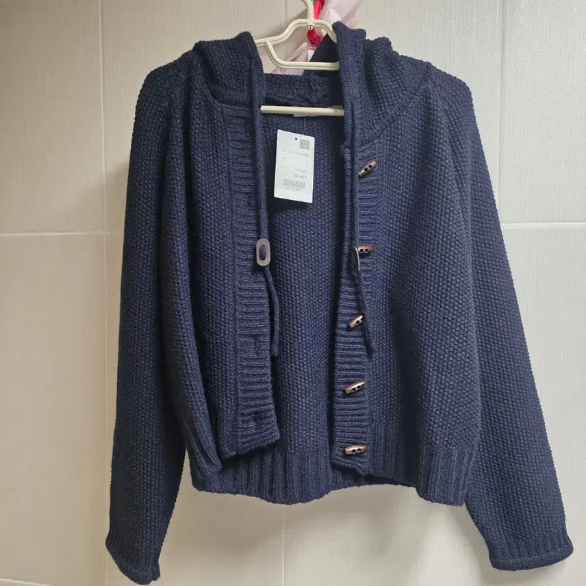 [BUNJANG] 8seconds Toggle Button Hooded Cardigan Navy / [새상품]에잇세컨즈 토글버튼 후드 카디건 네이비