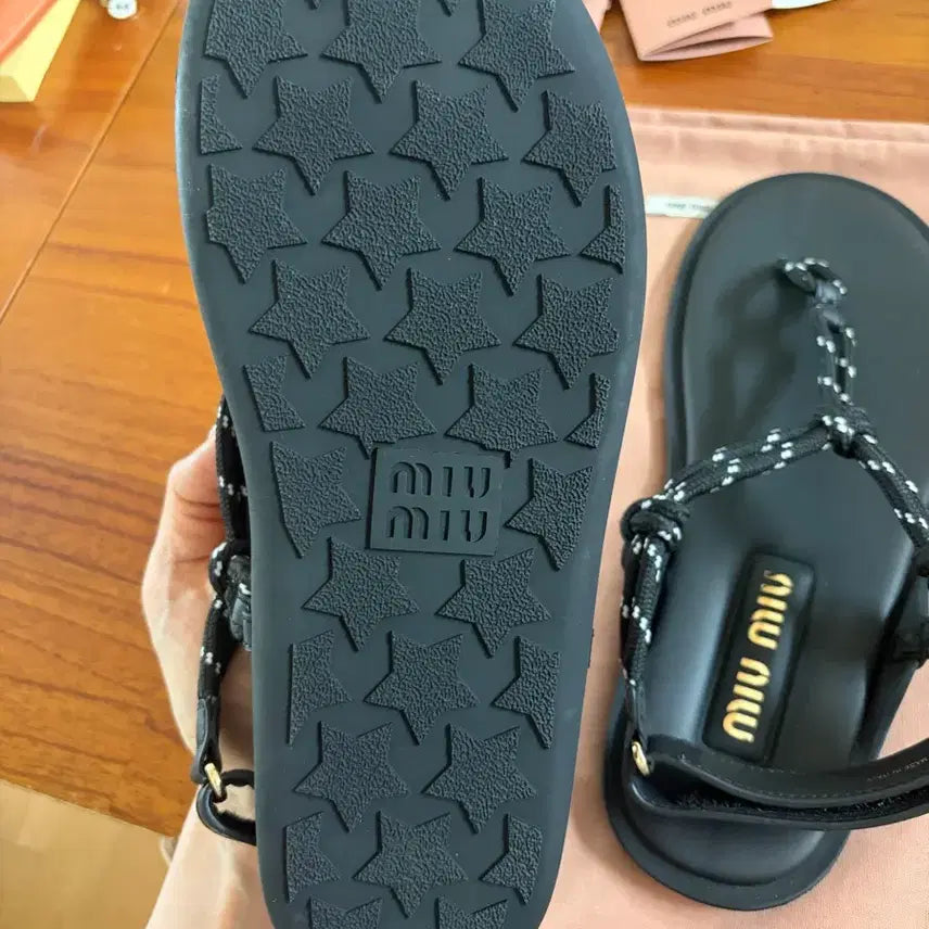 [BUNJANG] Miu Miu Riviera Code Leather Sandals / 미우미우 리비에르 코드 레더 샌들