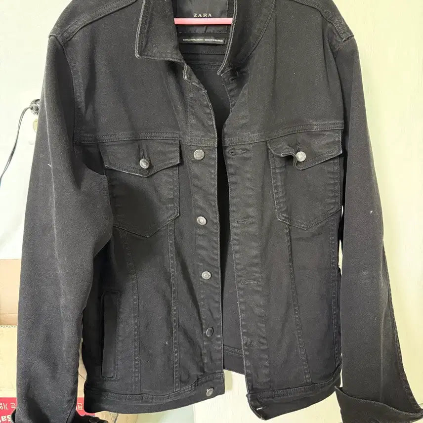 [BUNJANG] Zara Black Denim Jacket XL / (신품급)ZARA 블랙 데님 블랙자켓 105 xl