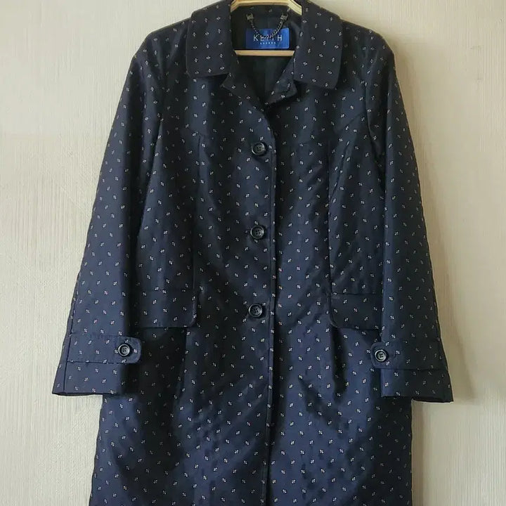 [BUNJANG] Keith Navy Pattern Trench Coat / 키이스 네이비 트렌치 자켓