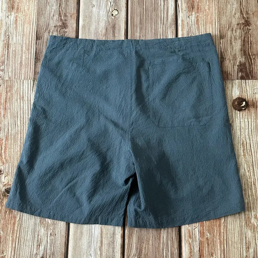 [BUNJANG] Premium Naturalwear Flannel Check Easy Baggy Seersucker Shorts Blue Grey Size 3 / 플란넬 체크 이지 버기 시어서커 쇼츠 블루 그레이 3사이즈