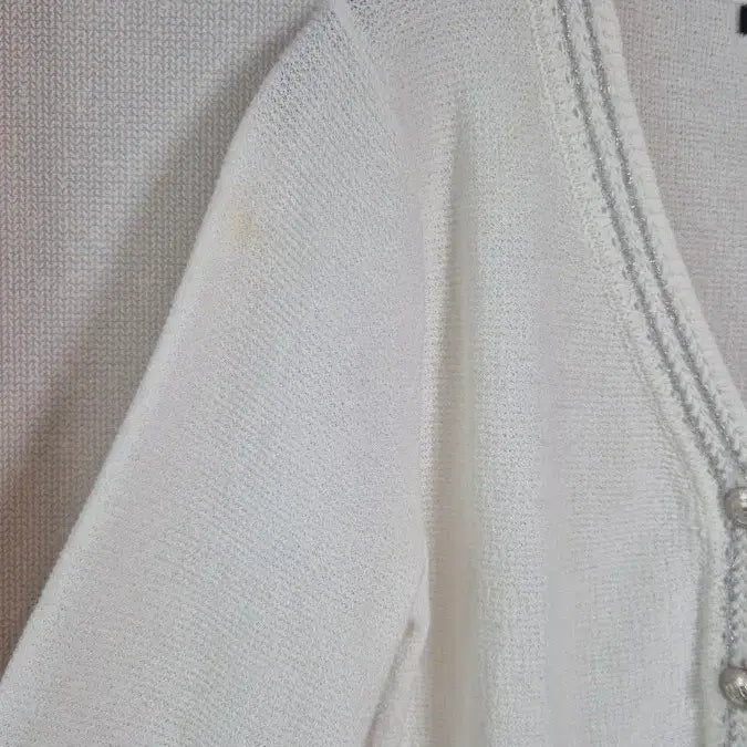 [BUNJANG] Maje Silver Trimming Cardigan White / MAJE 실버 트리밍 가디건 화이트