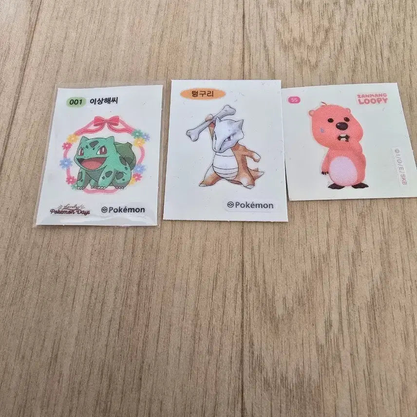 [BUNJANG] Pokemon Bread Stickers - Bulbasaur, Golem, Luffy Set / 포켓몬 빵 띠부씰 이상해씨 텅구리 루피 팝니다