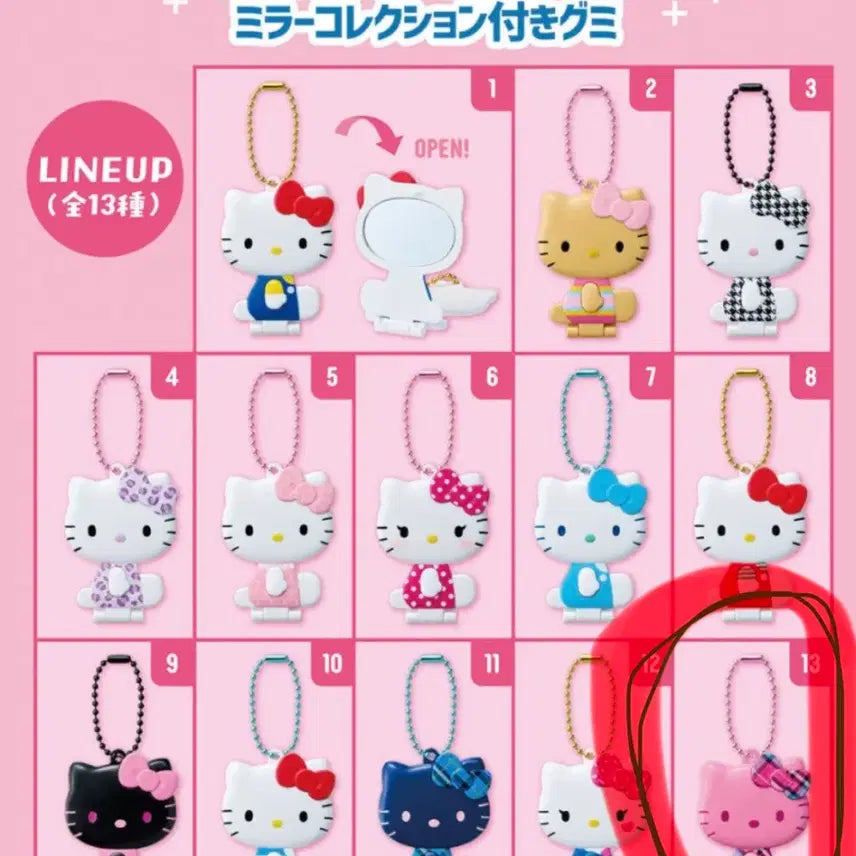 [BUNJANG] Hello Kitty Pink Checkered Mirror 