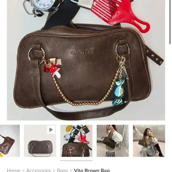 [BUNJANG] Susmies Vito Brown Leather Shoulder Bag / Susmies 비토 브라운 레더 숄더백