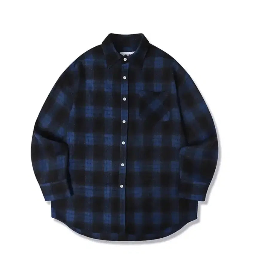 [BUNJANG] Unisex Flex Check Shirt Blue / UNISEX FLEX CHECK SHIRT BLUE