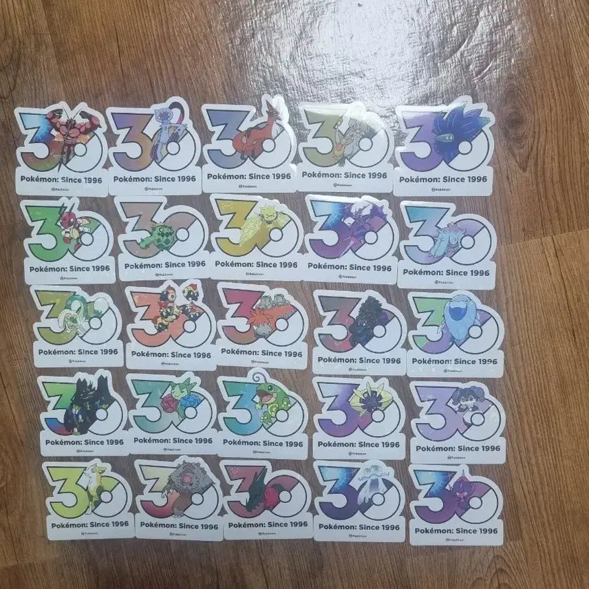 [BUNJANG] 30th Anniversary Logo Sticker Set / 포켓몬 30주년 로고 스티커(일괄 가능)