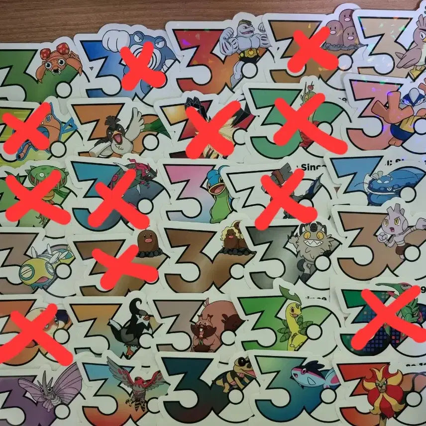 [BUNJANG] 30th Anniversary Logo Sticker Set / 포켓몬 30주년 로고 스티커(일괄 가능)