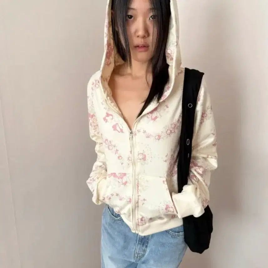 [BUNJANG] Tipsy Celain Rose Zip Hoodie / 팁씨 celain rose zip hoodie