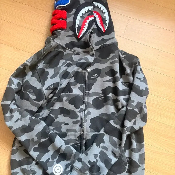 [BUNJANG] BAPE Shark Full Zip Hoodie Black L / BAPE 베이프 샤크 후드 집업 블랙L사이즈