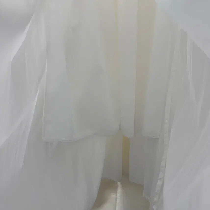 [BUNJANG] White Pleated Long Skirt / 화이트 롱 스커트 주름 치마