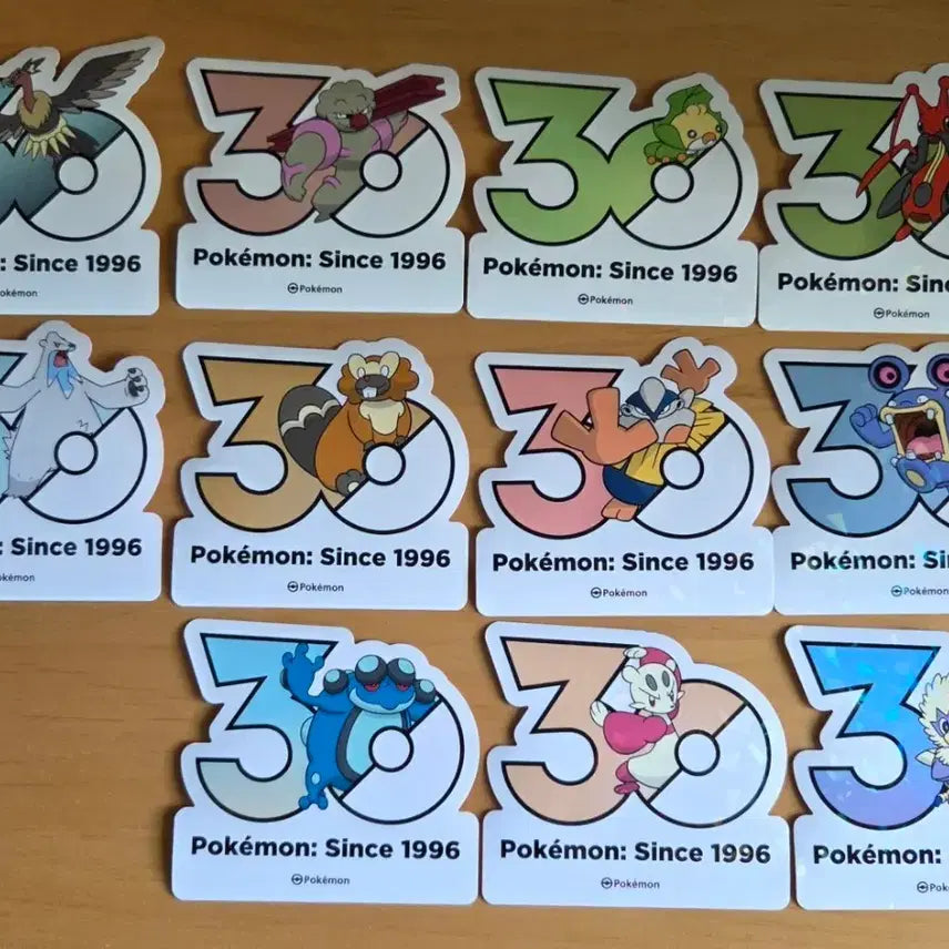 [BUNJANG] Pokemon 30th Anniversary Sticker Set (11 Types, Bundle) / 포켓몬 30주년 스티커 11종 일괄 6000원