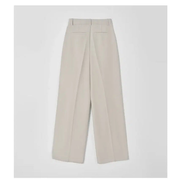 [BUNJANG] Mongdol One-Pleat Wide Slacks (Beige, Size S) / 몽돌 하의