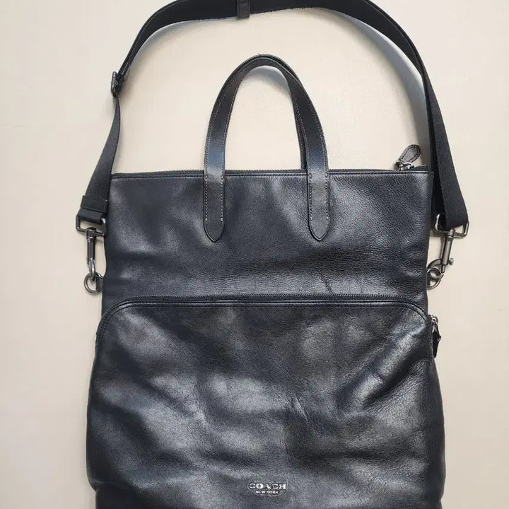 [BUNJANG] Coach Black Leather Tote Bag / Crossbody Bag / 코치 블랙 가죽 토트백 겸 크로스백