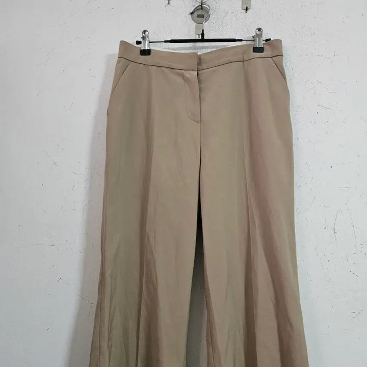 [BUNJANG] Beige Wide Leg Slacks Pants / 베이지색 와이드 슬랙스 팬츠