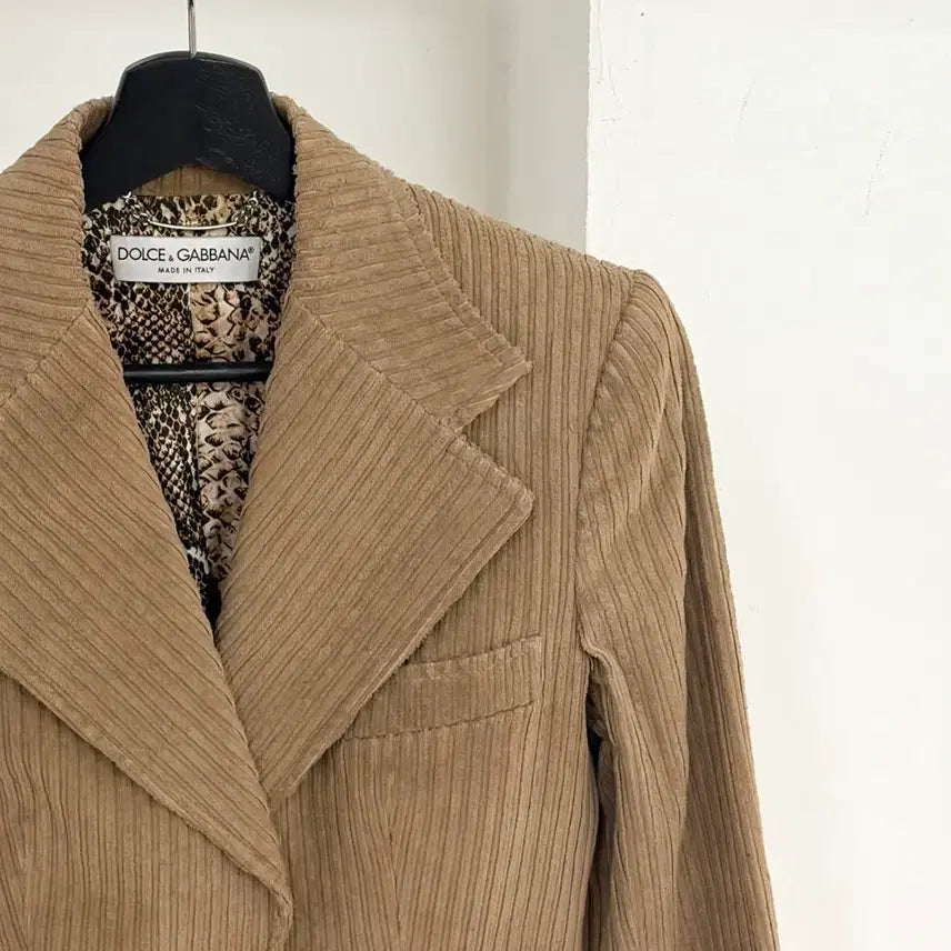 [BUNJANG] Dolce &amp; Gabbana Beige Corduroy Blazer Jacket / 돌체앤가바나 베이지 코듀로이 블레이저 자켓