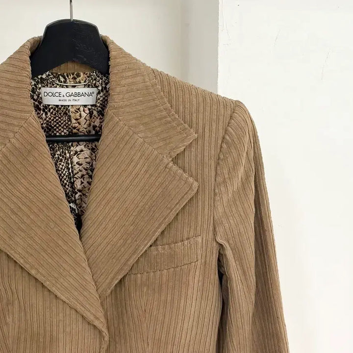 [BUNJANG] Dolce &amp; Gabbana Beige Corduroy Blazer Jacket / 돌체앤가바나 베이지 코듀로이 블레이저 자켓