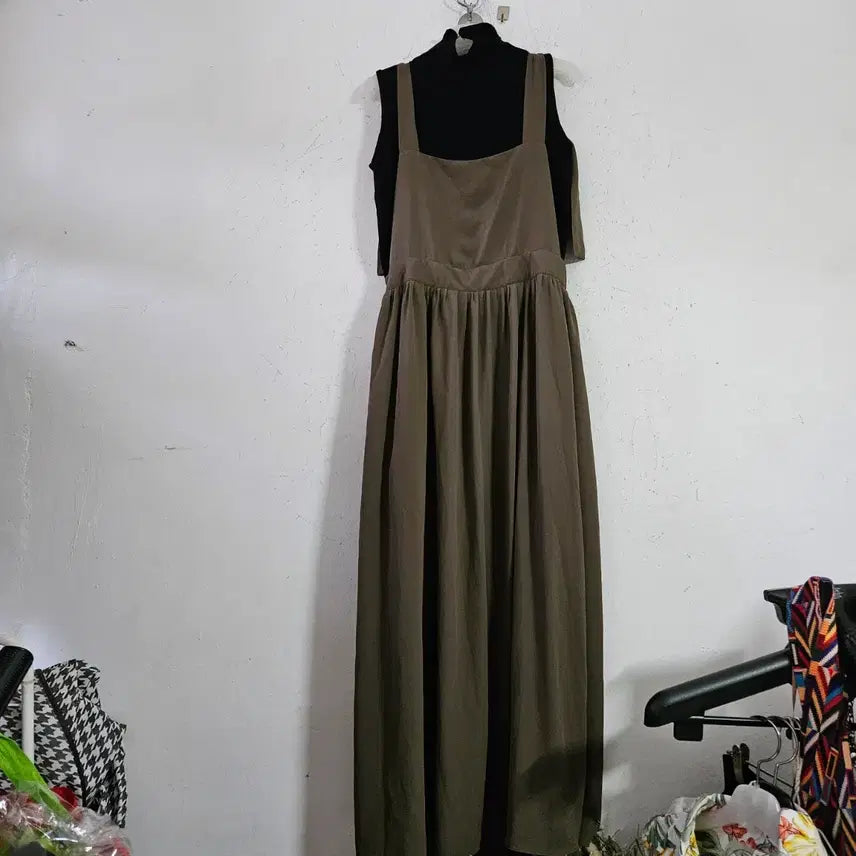 [BUNJANG] Long Jump Skirt Khaki / 롱 점프스커트 카키색