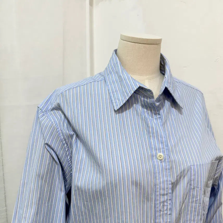 [BUNJANG] CREME Overfit Stripe Shirt / CREME크렘 오버핏 스트라이프 줄무늬셔츠 남방 4488