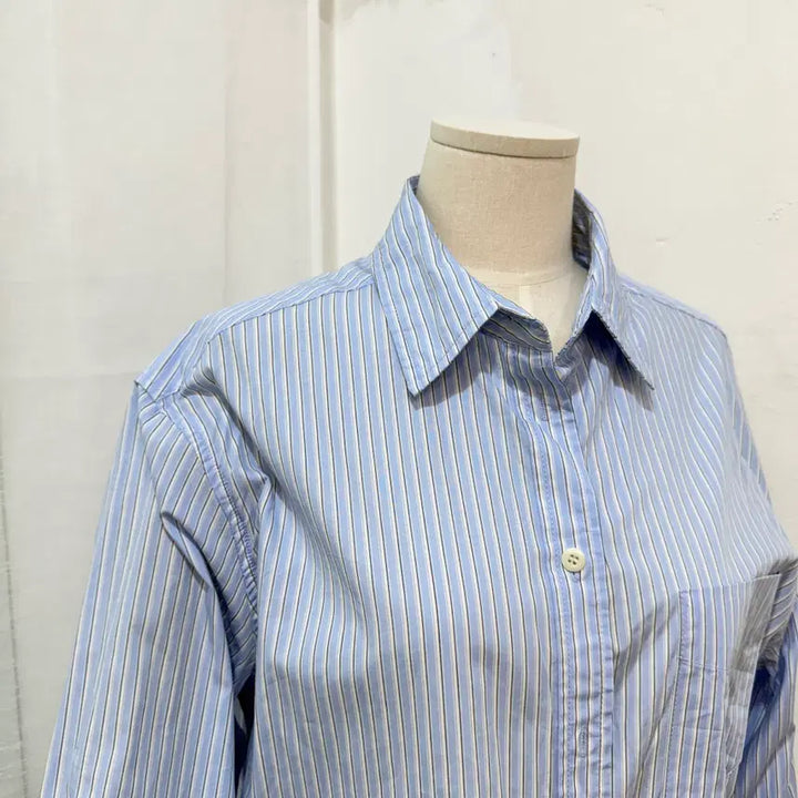 [BUNJANG] CREME Overfit Stripe Shirt / CREME크렘 오버핏 스트라이프 줄무늬셔츠 남방 4488