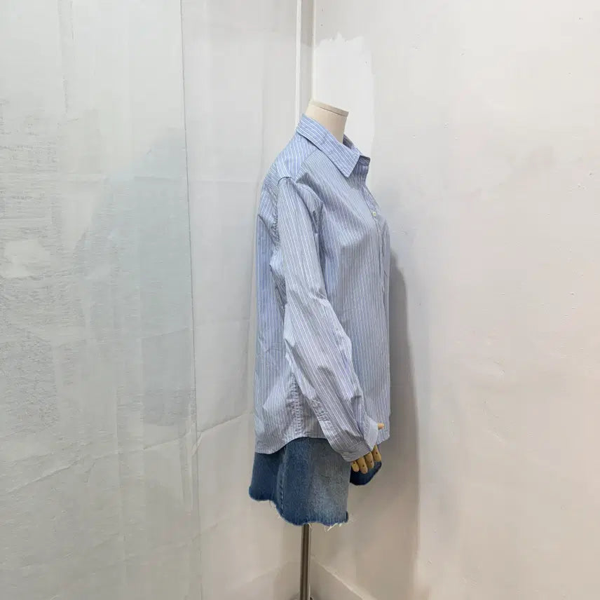 [BUNJANG] CREME Overfit Stripe Shirt / CREME크렘 오버핏 스트라이프 줄무늬셔츠 남방 4488
