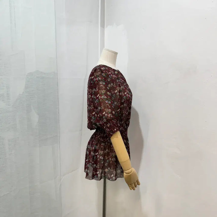 [SOLD OUT] (77)모조에스핀 시스루 밴딩 쉬폰블라우스 칠부 4489
