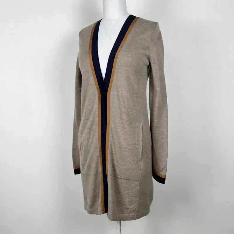 [BUNJANG] System V-Neck Wool Knit Cardigan Brown / 시스템/롱 니트 가디건 브이넥 울 여F 85 S 90/라덴