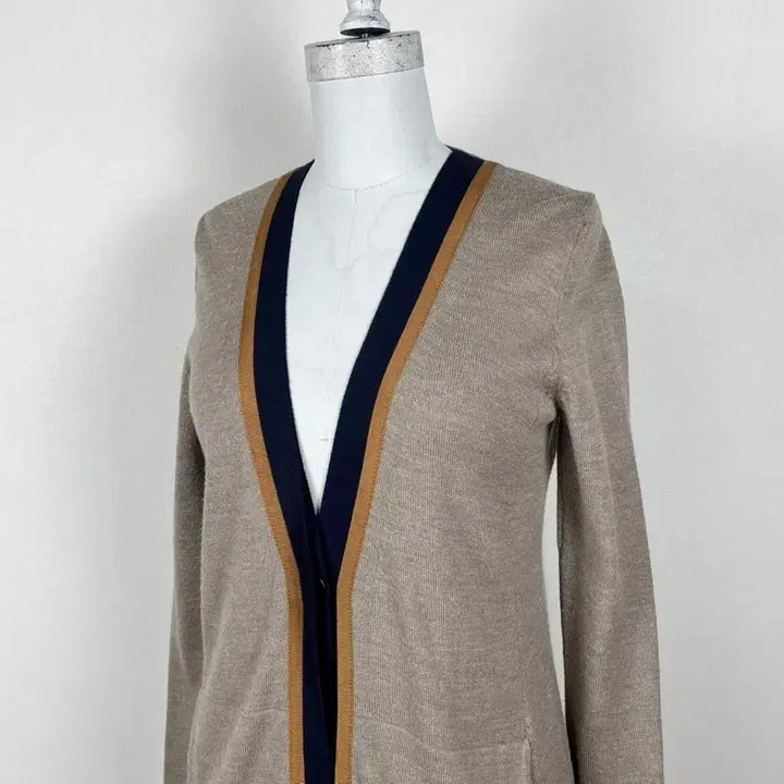 [BUNJANG] System V-Neck Wool Knit Cardigan Brown / 시스템/롱 니트 가디건 브이넥 울 여F 85 S 90/라덴