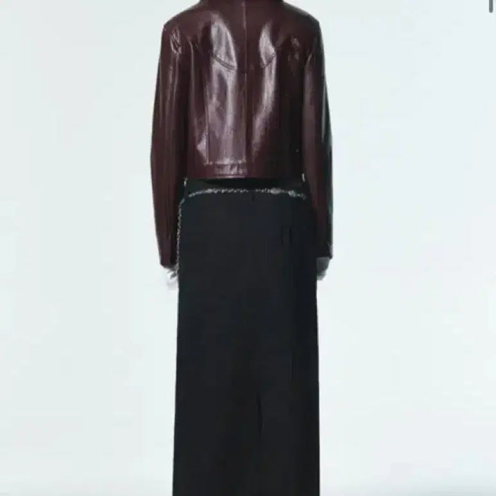 [BUNJANG] Current Crop Leather Jacket / 커렌트 크롭 레더 자켓