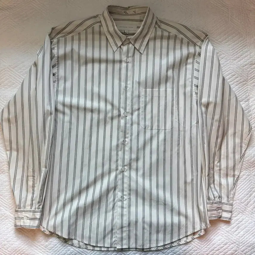 [BUNJANG] Brown Yak Steady Shirt Ivory Stripe Size 1 / 브라운야드 스테디 셔츠 아이보리스트라이프 1사이즈