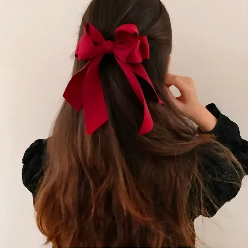 [BUNJANG] Burgundy Ribbon Hairpin / 버건디 리본헤어핀