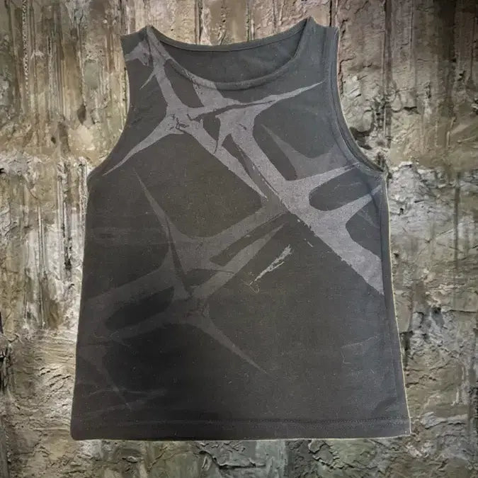 [BUNJANG] Vintage Sleeveless Top - Black / 빈티지 슬리브리스 블랙