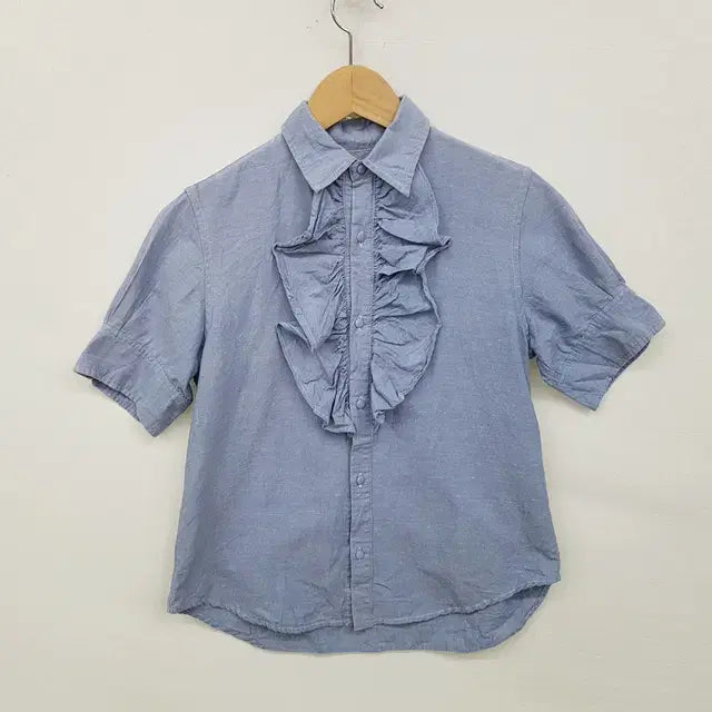 [BUNJANG] BEAMSBOY Linen Frill Shirt / BEAMSBOY 린넨 프릴 셔츠