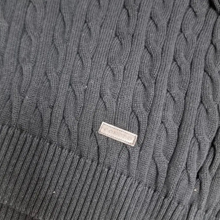 [BUNJANG] Comodo Black Cable Knit Sweater (Size 100) / 코모두 블랙 꽈배기 니트 스웨터(100)