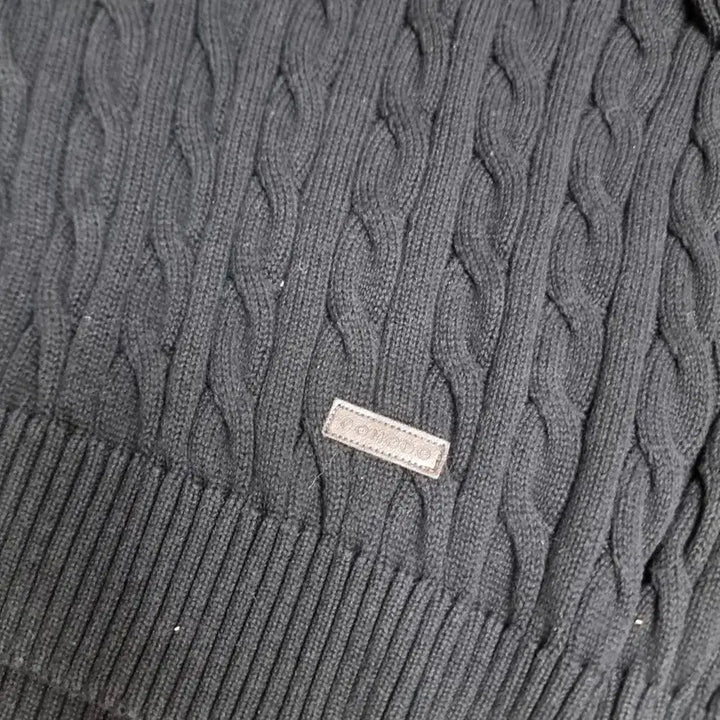[BUNJANG] Comodo Black Cable Knit Sweater (Size 100) / 코모두 블랙 꽈배기 니트 스웨터(100)