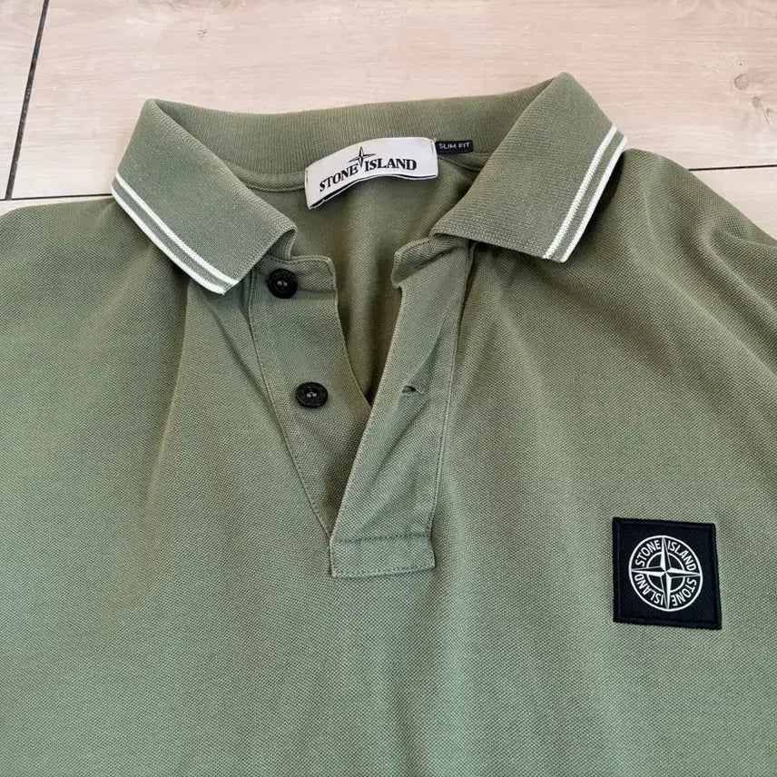 [BUNJANG] Stone Island Polo Shirt (New Model) / 신형탭 스톤 스톤아일랜드 카라티 100 95