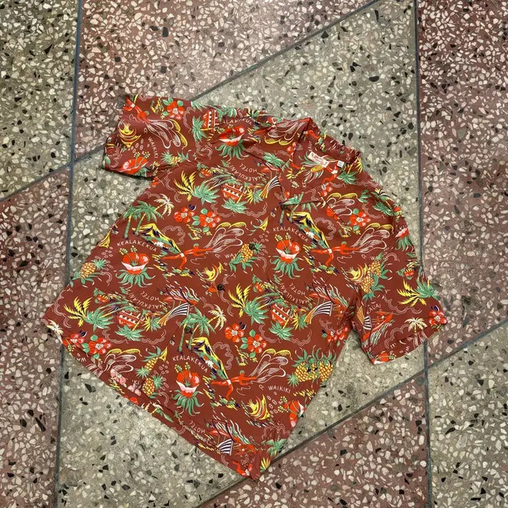 [BUNJANG] Sun Surf Hawaiian Shirt Brown (L) Rayon / 선서프 하와이안셔츠 (L)