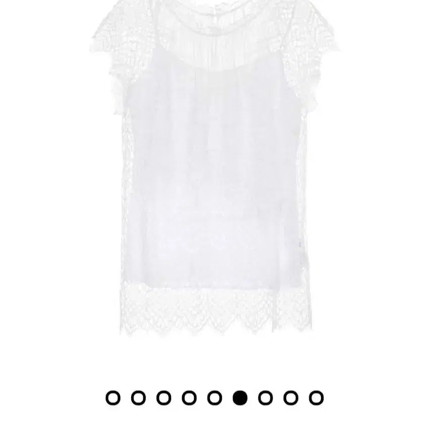 [BUNJANG] Objet (Hansem) Lace Sleeveless Blouse White / 한섬(오브제)레이스 슬리브리스 블라우스(새상품)
