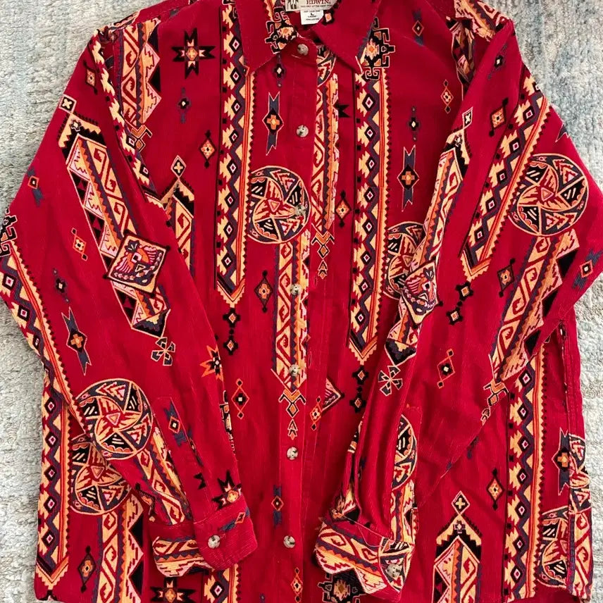 [BUNJANG] EDWIN Corduroy Pattern Shirt L / EDWIN 코듀로이 패턴 셔츠 L