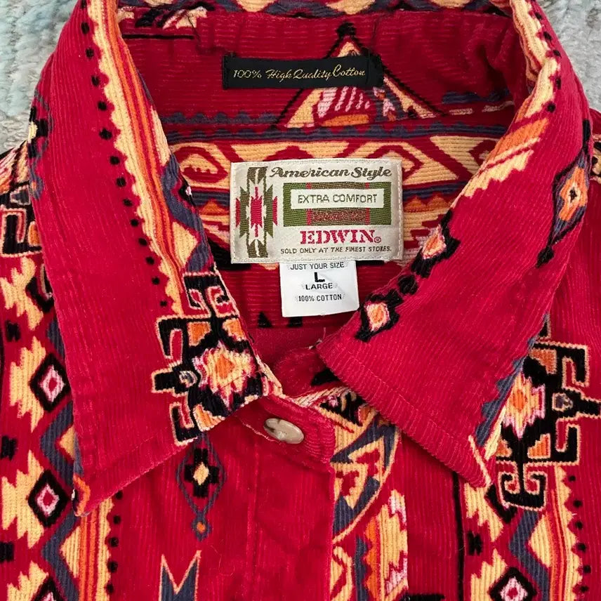 [BUNJANG] EDWIN Corduroy Pattern Shirt L / EDWIN 코듀로이 패턴 셔츠 L
