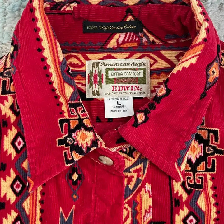 [BUNJANG] EDWIN Corduroy Pattern Shirt L / EDWIN 코듀로이 패턴 셔츠 L