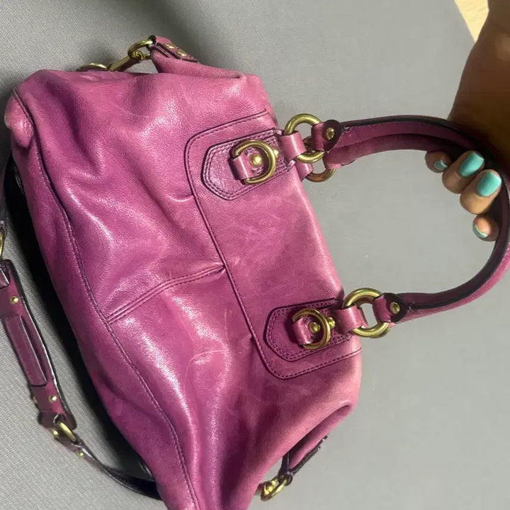 [BUNJANG] Coach Pink Leather Two-Way Tote Shoulder Bag / 코지가방