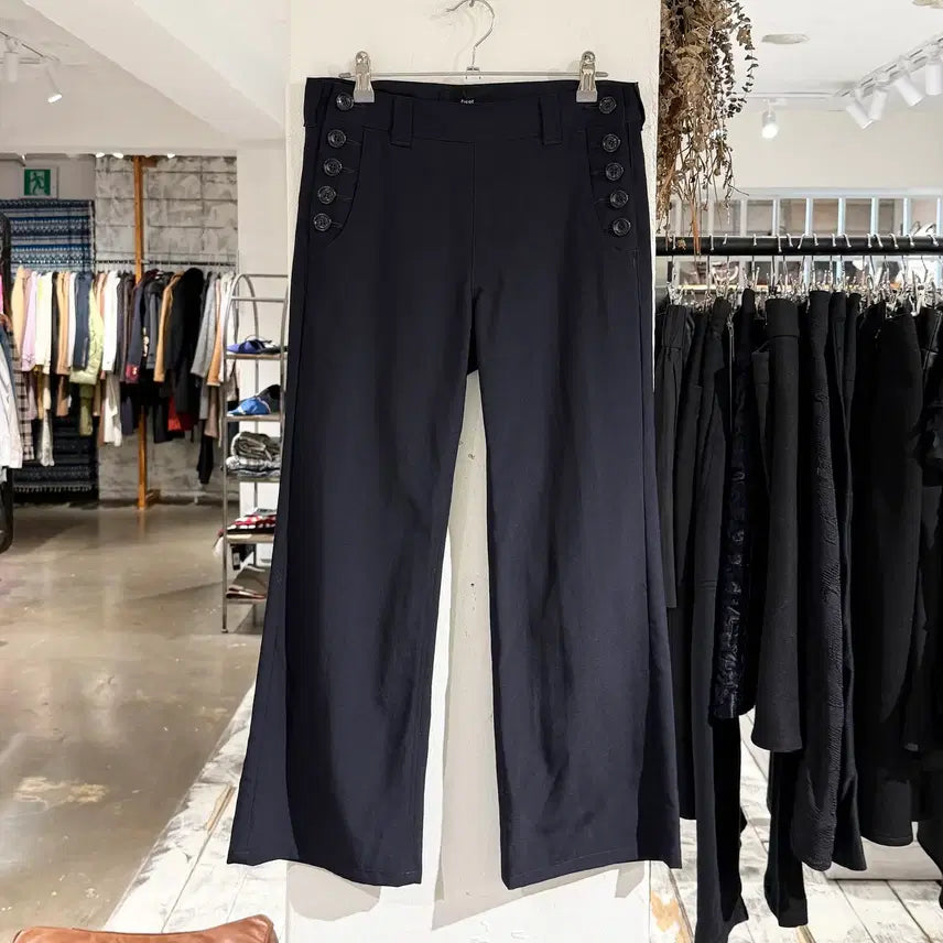 [BUNJANG] Comme des Garçons Tricot Sailor Wool Slacks Navy Button Size S / 꼼데가르송 트리콧 네이비 버튼 세일러 울 슬랙스